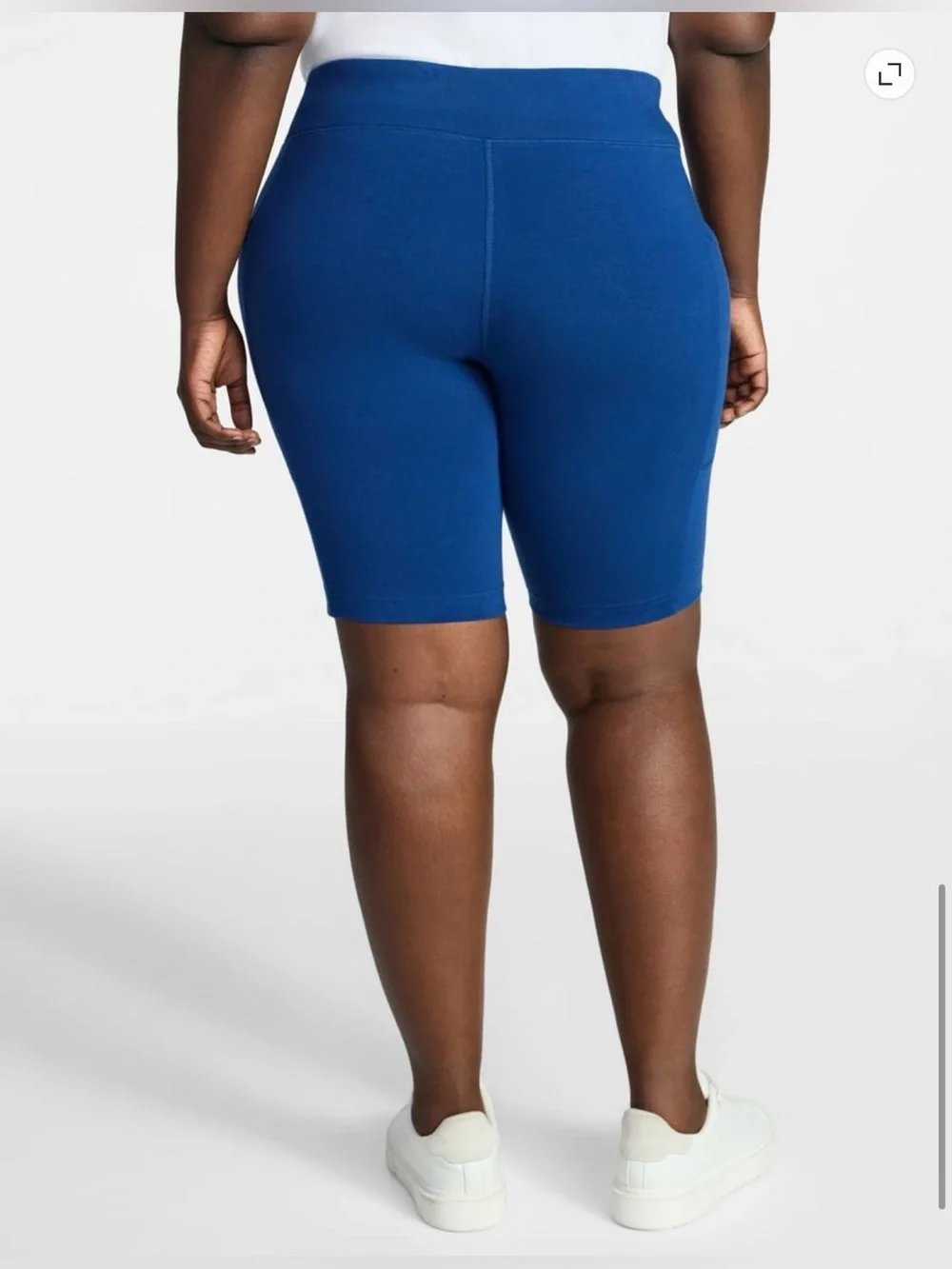 Terra & Sky Women Plus-Size Blue Bike Shorts - Stretch Comfort with Side Pocket
